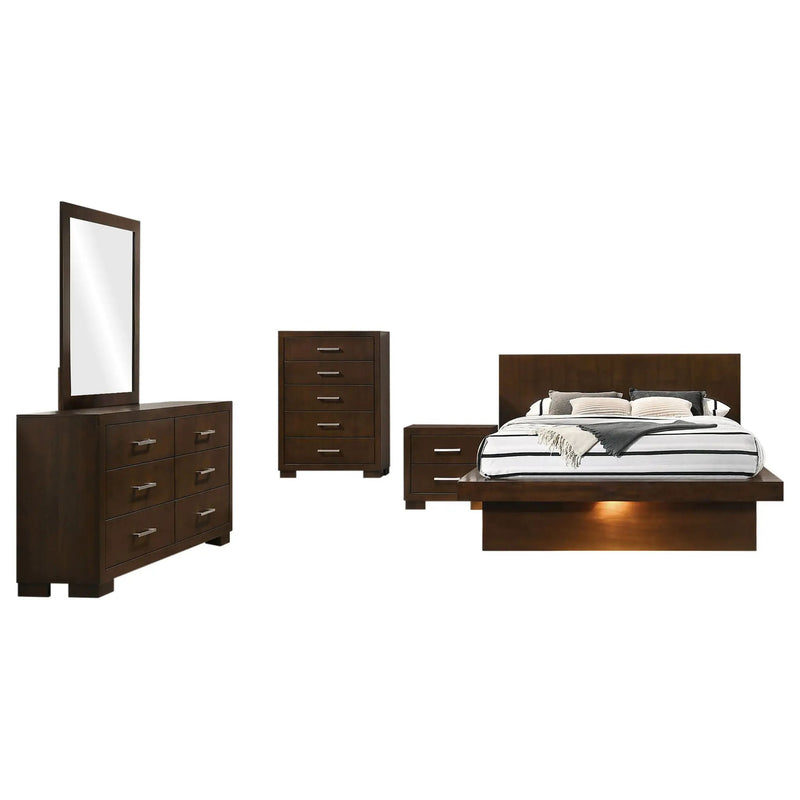 Jessica 5-piece Queen LED Bedroom Set Cappuccino by Unique Piece Furniture