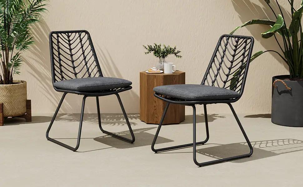 DEJA Chair 2PCS with 2 Cushions, Gray by HouseOfZazla