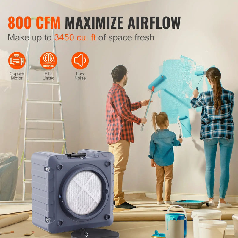 Air Scrubber with 3-Stage Filtration, Stackable Negative Air Machine 800 CFM by HouseOfZazla