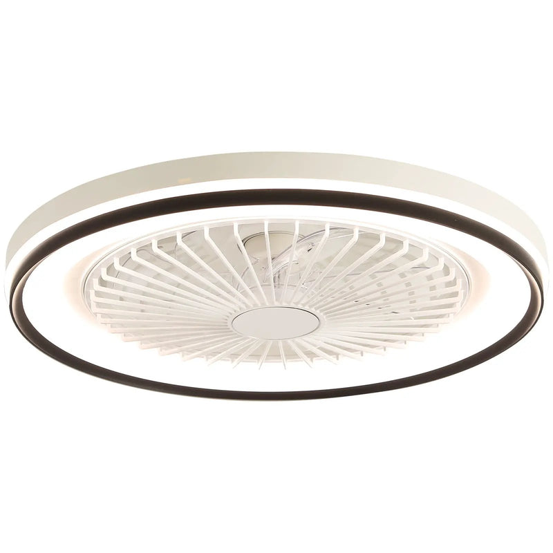 RGB Dimmable LED Bladeless Ceiling Fan with Remote Control, Flush Mount - White by HouseOfZazla