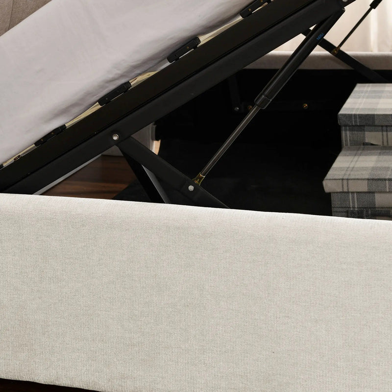Storage Upholstered Hydraulic Platform Bed With Integrated Headboard