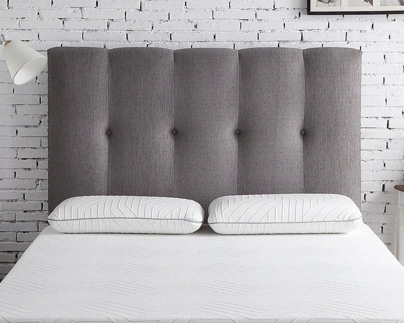 Bridgevine Home - Queen Size Tufted Upholstered Headboard With Nailhead Trim - Gray by HouseOfZazla