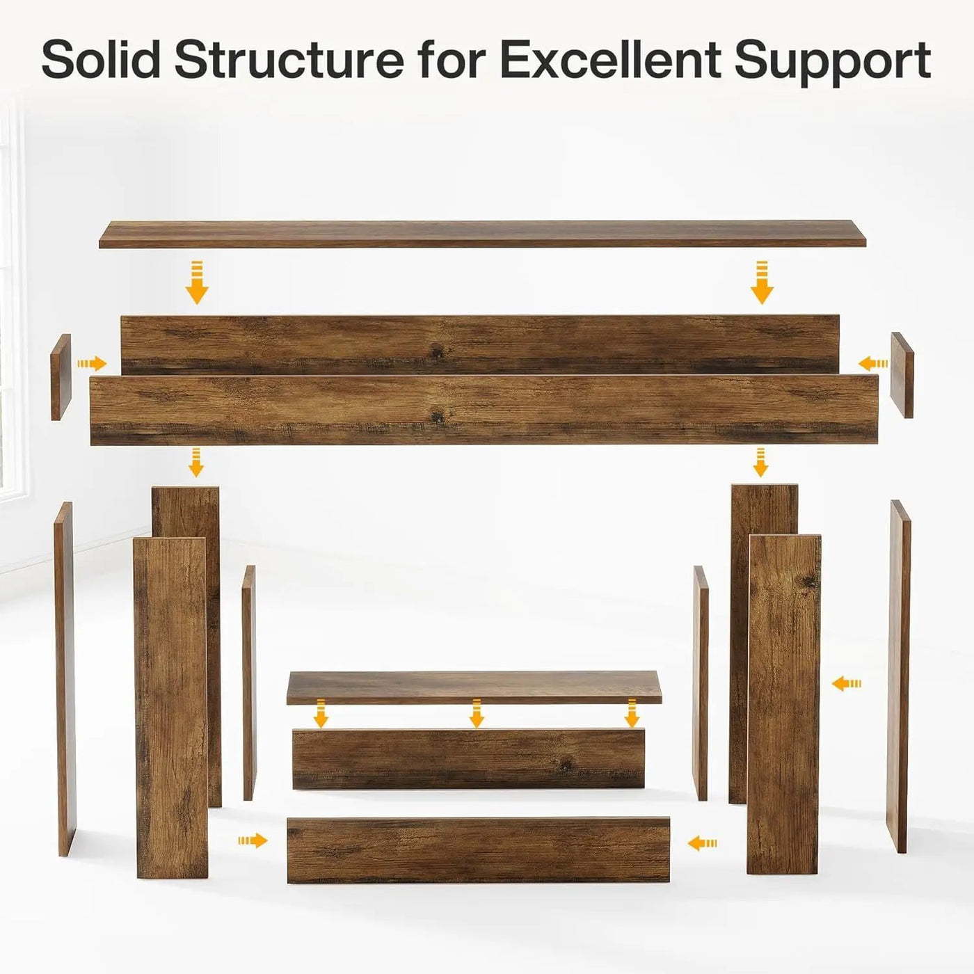 Console Table With 2 Tier Storage, U Shaped Base by HouseOfZazla