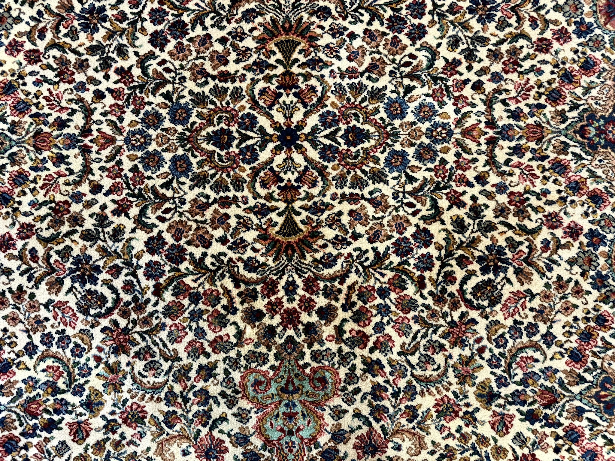 Karastan Rug #742 Floral Kirman 8.8 x 12, Wool Pile, Vintage Original Series, Rare by Jewel Rugs