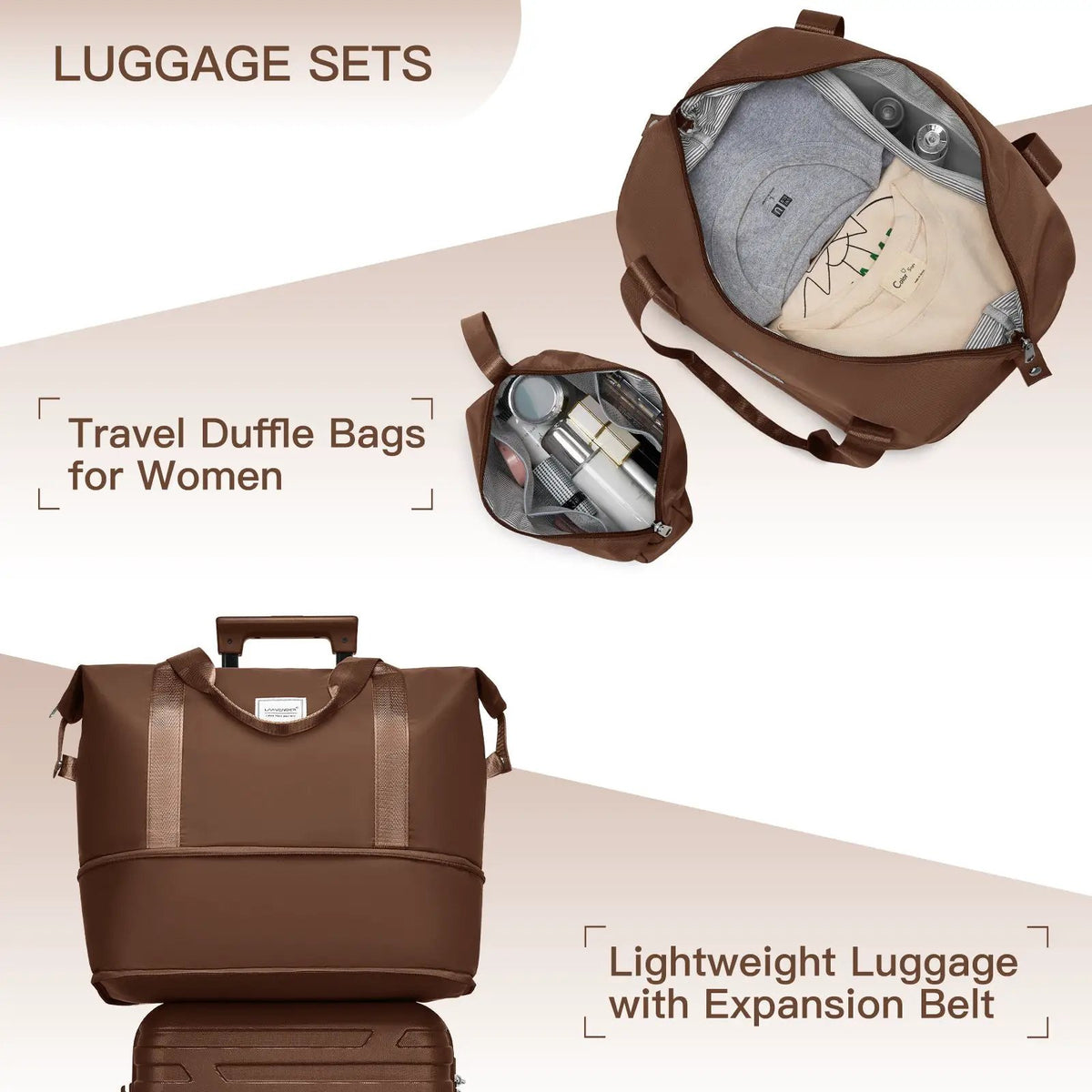 6 Piece Luggage Set with Duffel Bags and Expandable Suitcases, photo 6 of 7