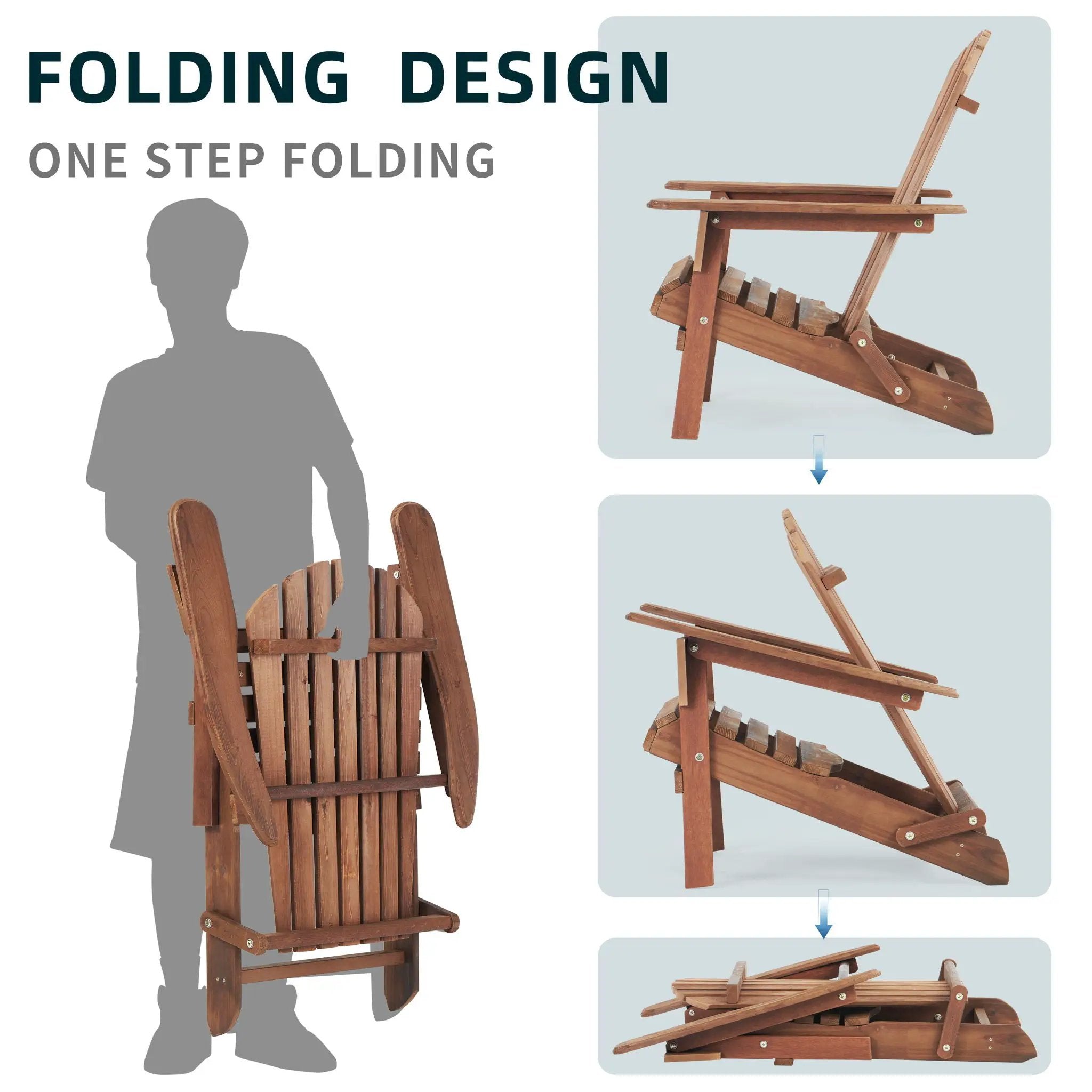 Lounge Patio Chair For Garden Outdoor Wooden Folding Adirondack Chair (Set of 2) Solid Cedar Wood Lounge Patio Chair For Garden by Unique Piece Furniture