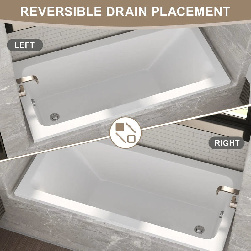 66-Inch Acrylic Built-In Soaking Tub - Glossy, photo 5 of 10