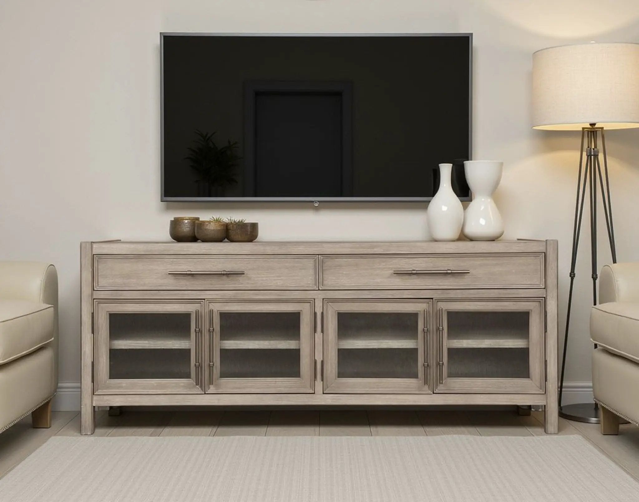 Cypress Lane - TV Stand Console - White Oak by Unique Piece Furniture