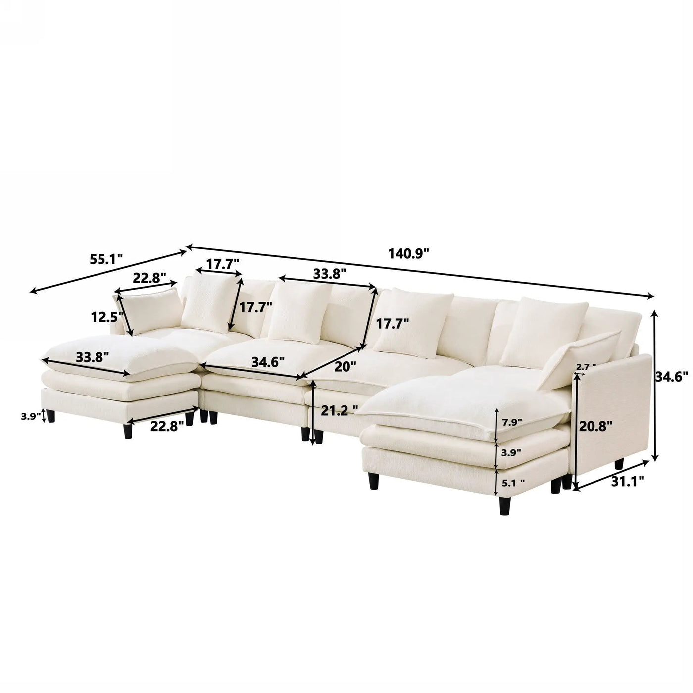 Sofa With Modular Design by HouseOfZazla