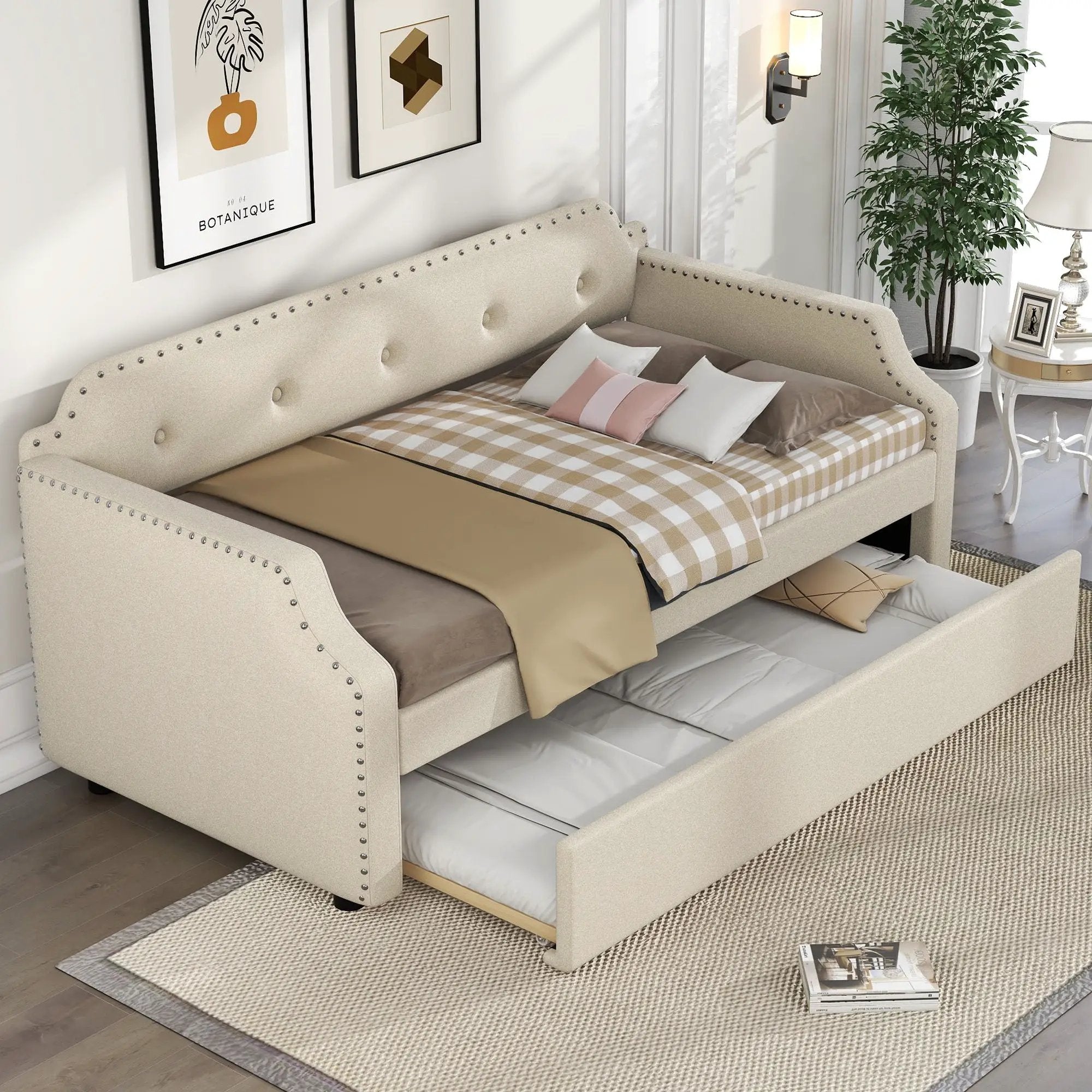 Upholstered Daybed With Trundle by HouseOfZazla