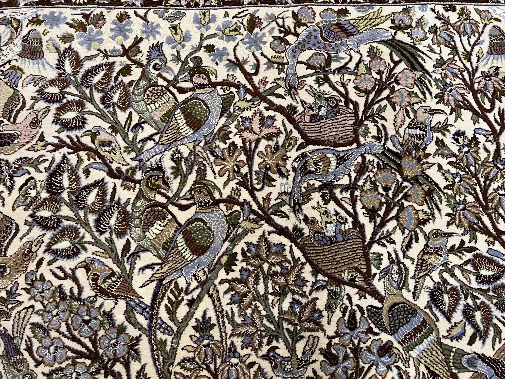 Persian Isfahan Rug 5x8 - Tree of Life, Animal Pictorials, Kork Wool & Silk by Jewel Rugs