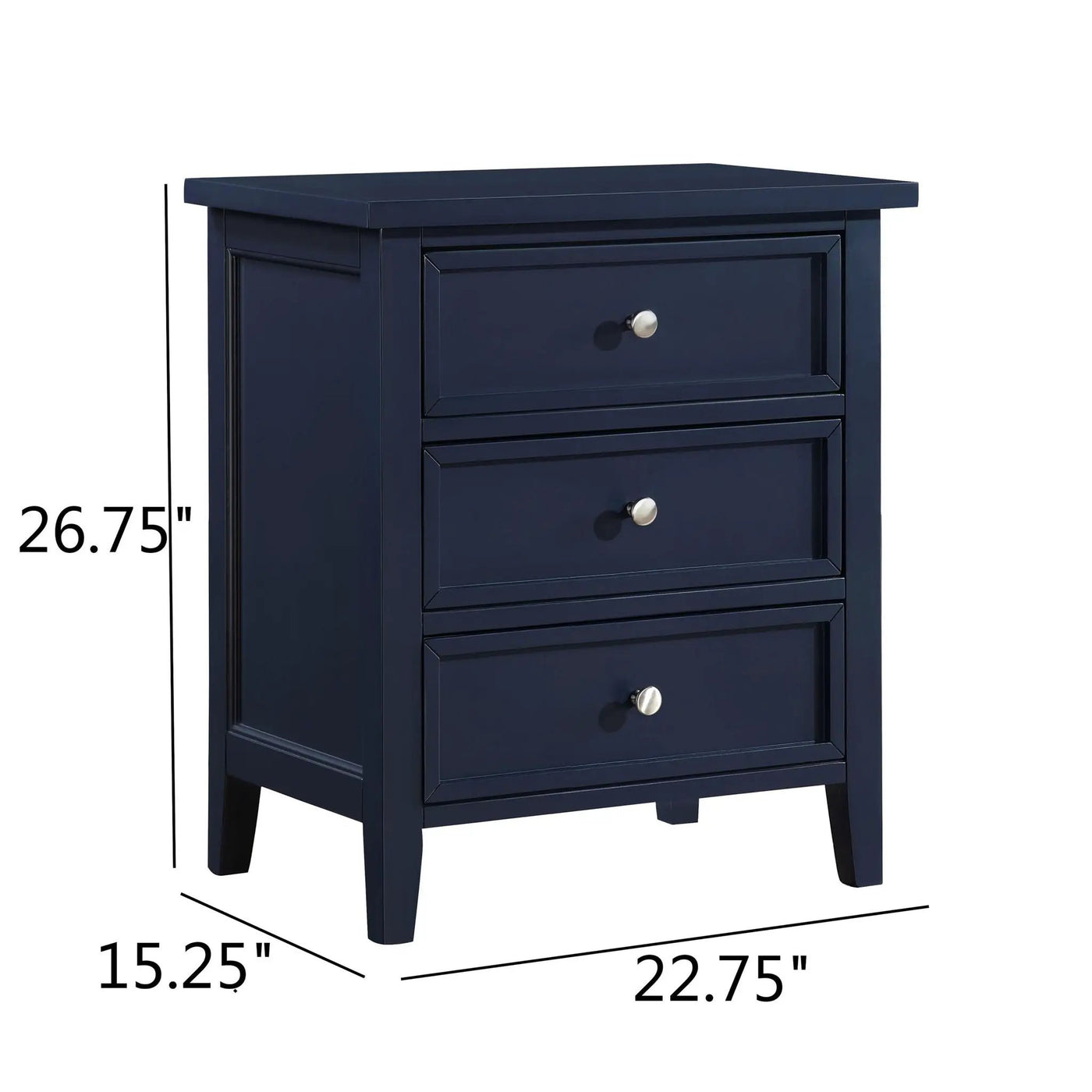 Luca - 3 Drawer Nightstand by HouseOfZazla