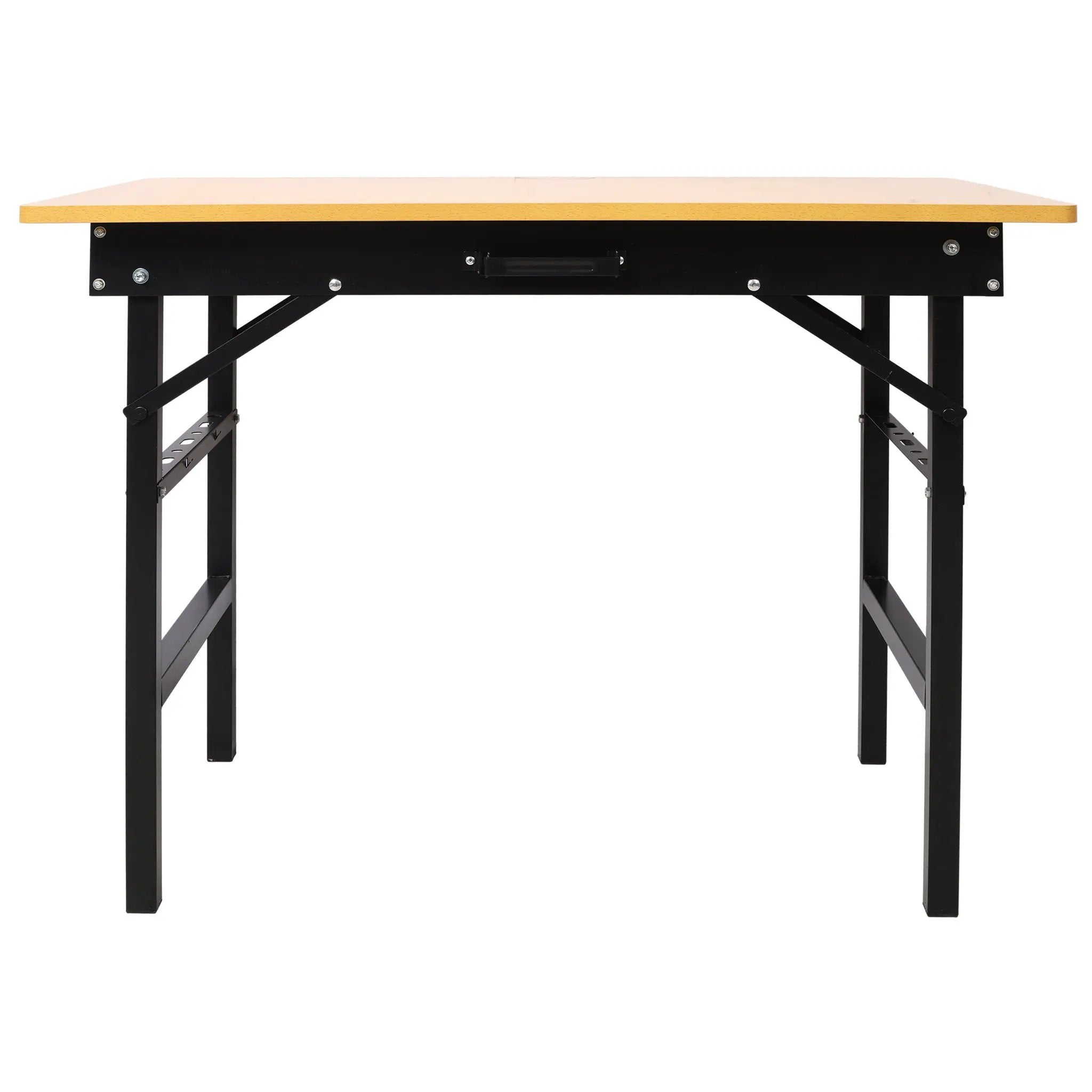 Portable Folding Work Table With Measuring Tape And Angle Finder Steel - Black by HouseOfZazla