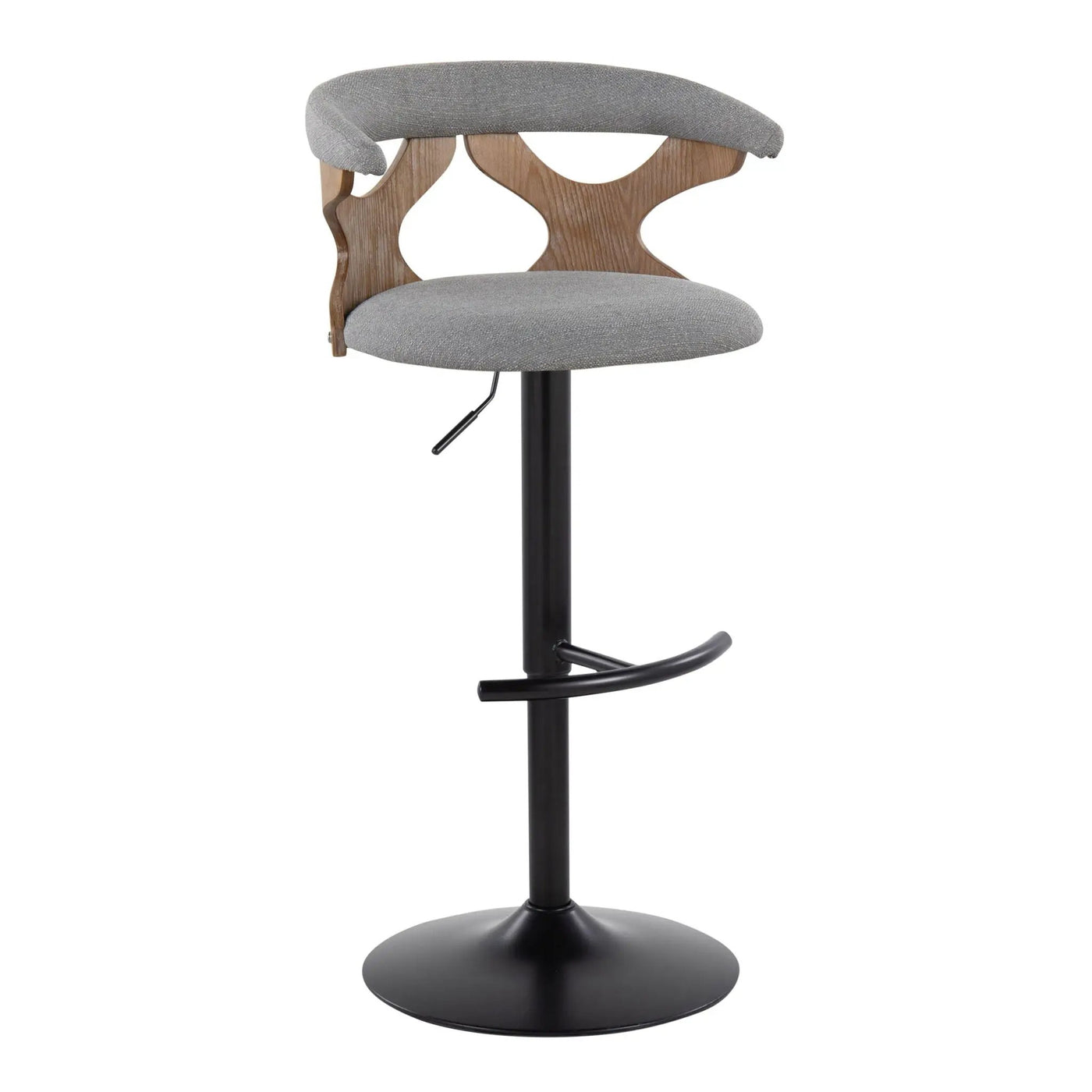 Gardenia - Contemporary Adjustable Barstool & Swivel With Rounded T Footrest (Set of 2) by HouseOfZazla
