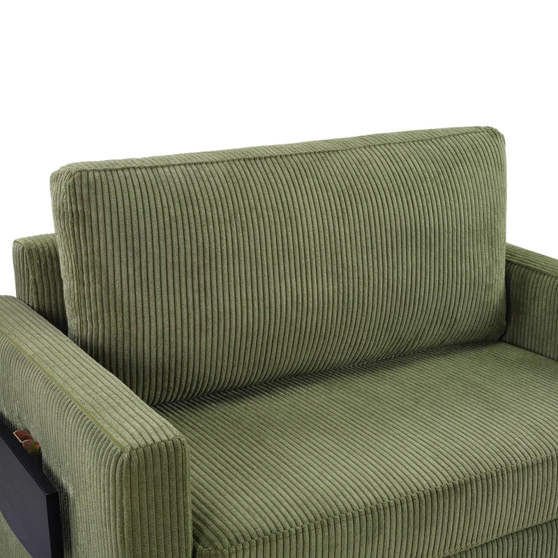 Sleeper Sofa With Foldable Mattress, USB Ports, Side Table & Storage Pocket by HouseOfZazla