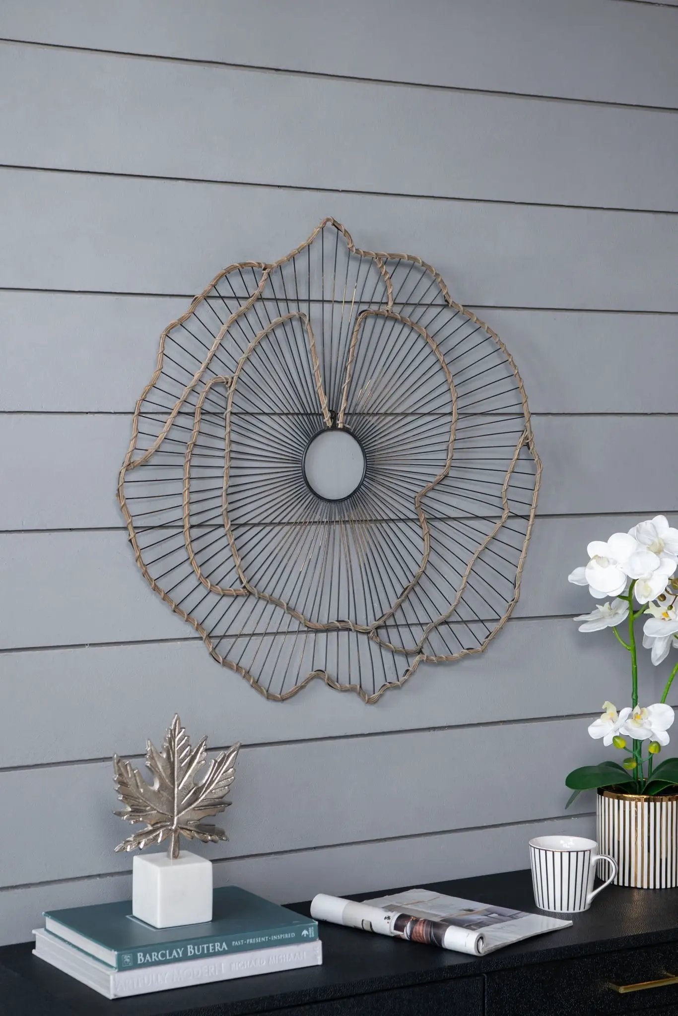 Metal Flowers Wall Decor, Transitional Wall Floral Sculpture For Foyer Porch Hallway Entrance (Set of 3) - Gold by Unique Piece Furniture