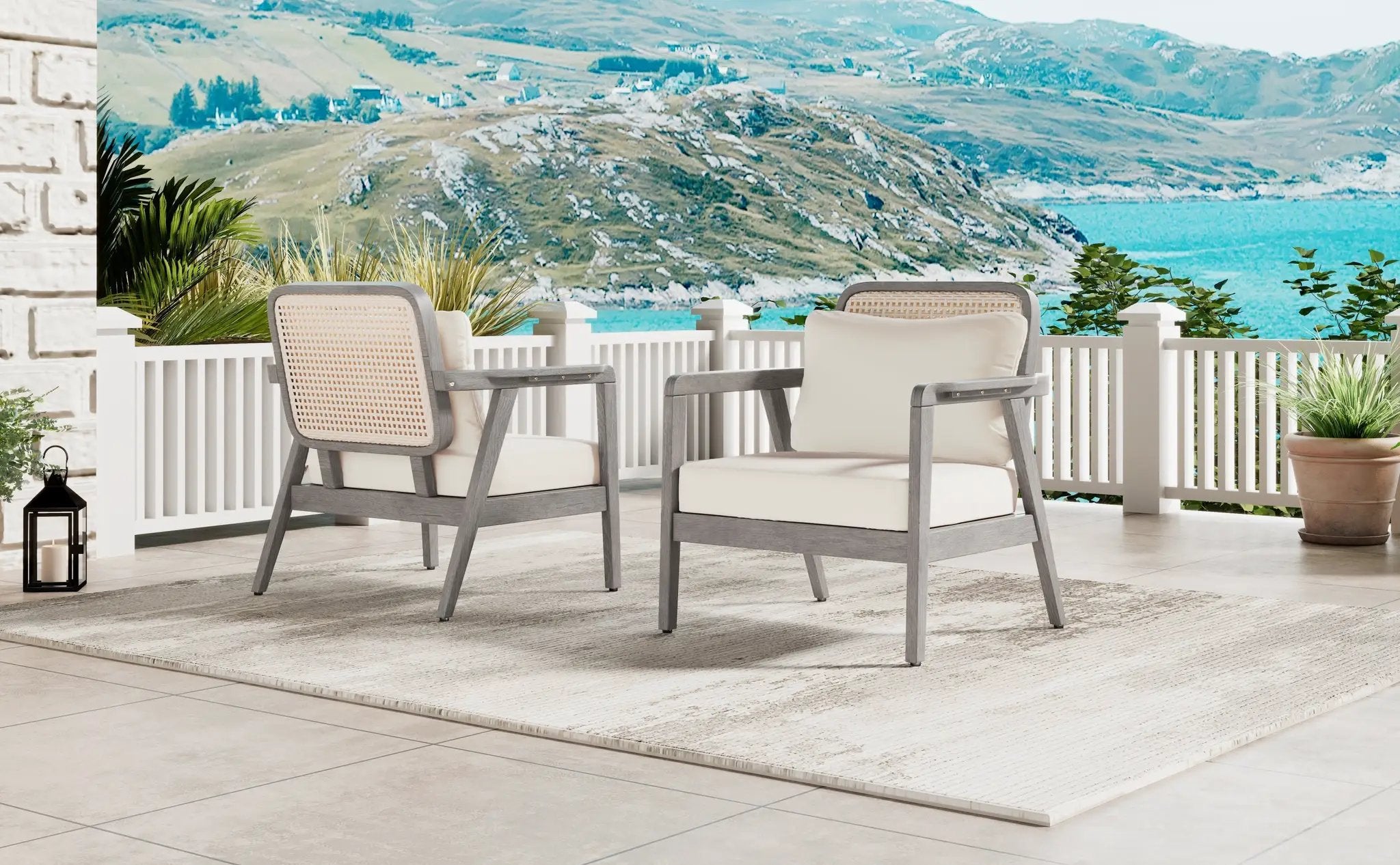 (Set of 2) Outdoor Acacia Wood Patio Club Chairs with Cushions by HouseOfZazla