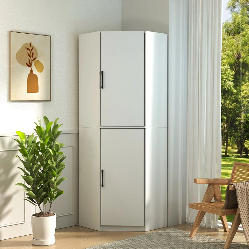 White Corner Kitchen Pantry Cabinet, photo 3 of 10