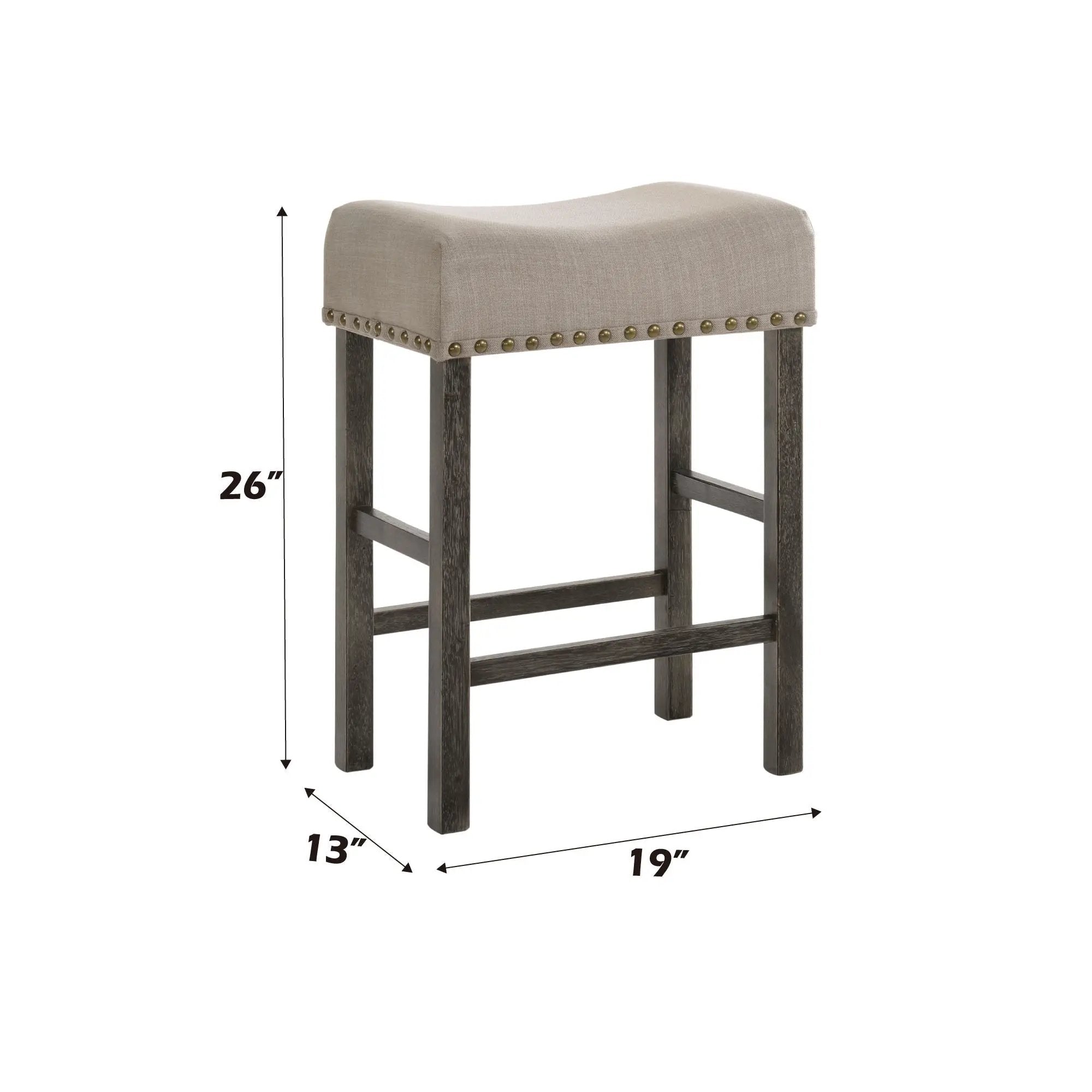 Martha II - Weathered Counter Height Stool (Set of 2) - Gray / Tan by Unique Piece Furniture