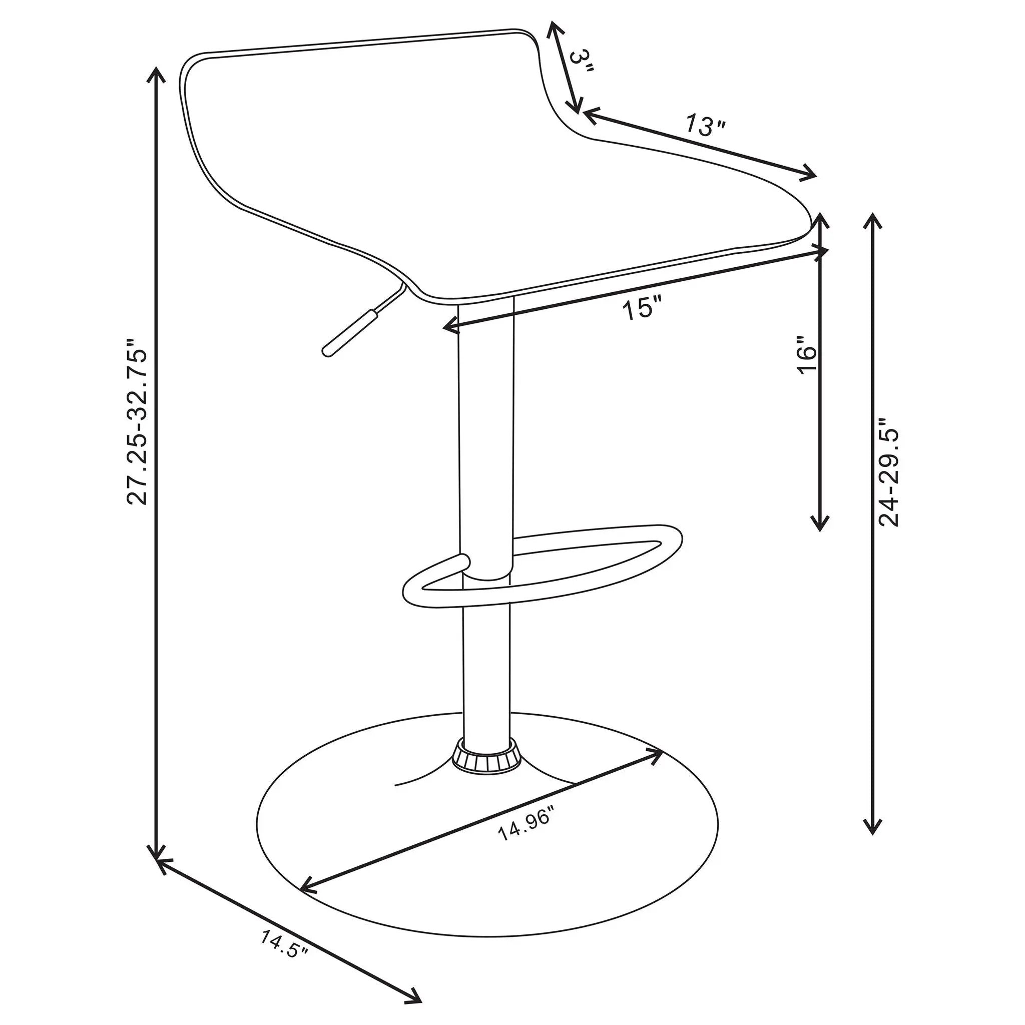 Backless Bar Stool With Adjustable Height - Black by HouseOfZazla