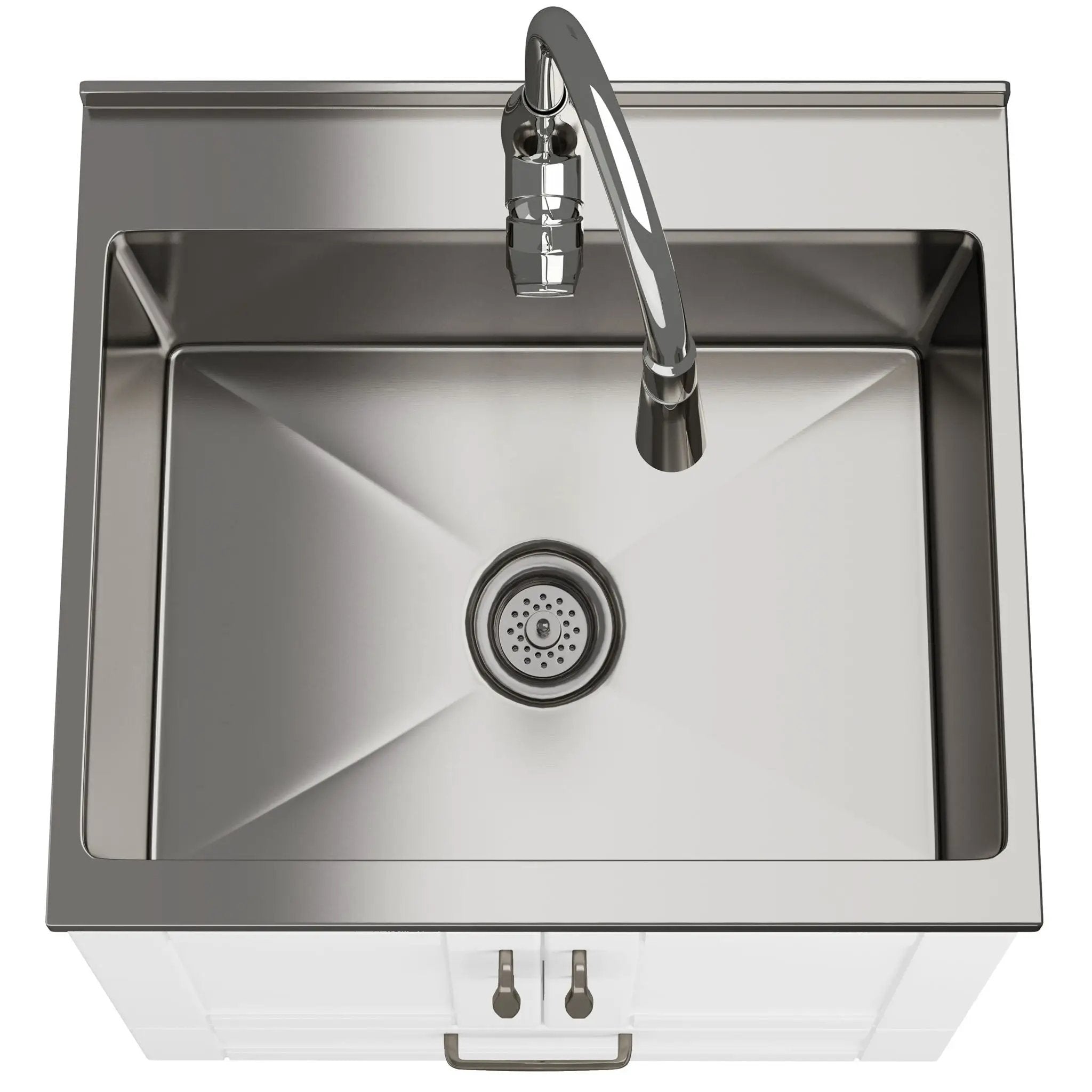 Reed - Deluxe Laundry Cabinet With Pull-Out Faucet And Stainless Steel Sink by Unique Piece Furniture