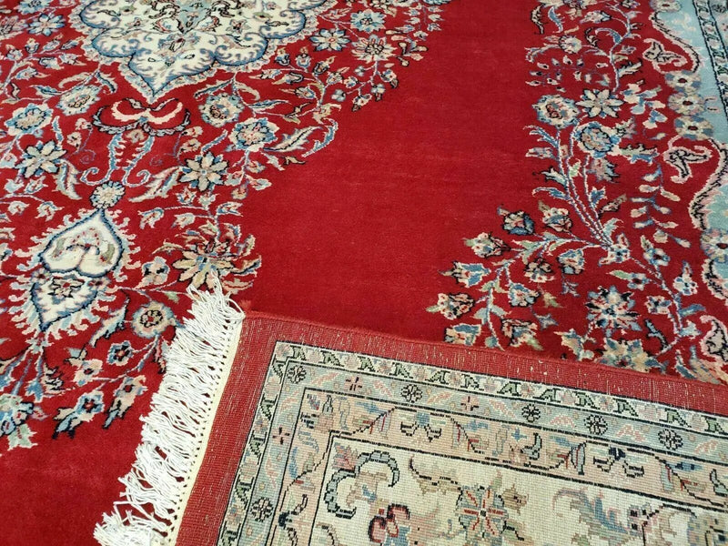 9' X 12' Vintage Handmade India Medallion Wool Rug Vegetable Dyes Nice Red by Jewel Rugs
