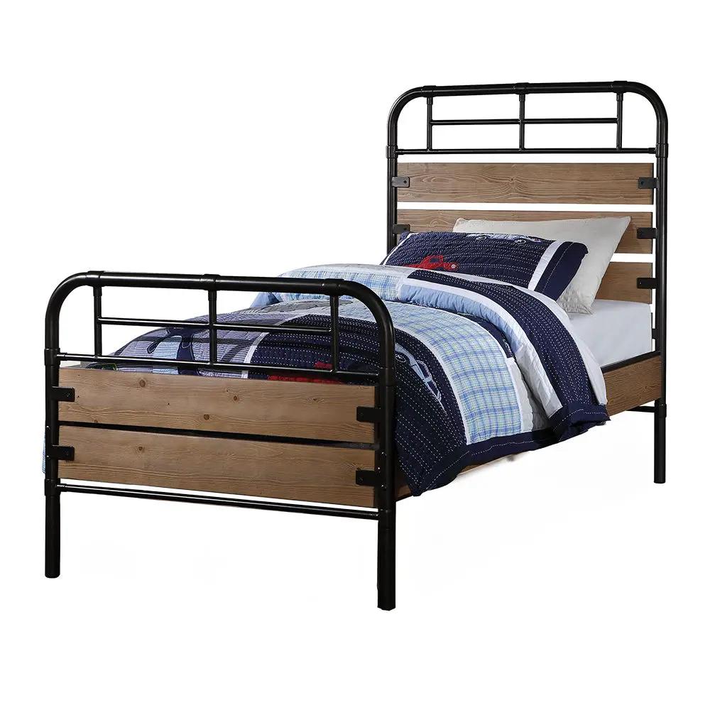 Adams - Twin Bed - Antique Oak & Black by Unique Piece Furniture