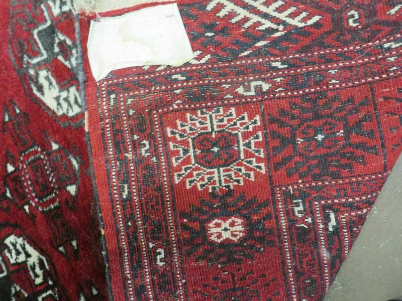 4' 5" X 5' 7" Semi Antique Handmade Afghan Yamud Turkoman Bokhara Wool Rug by Jewel Rugs