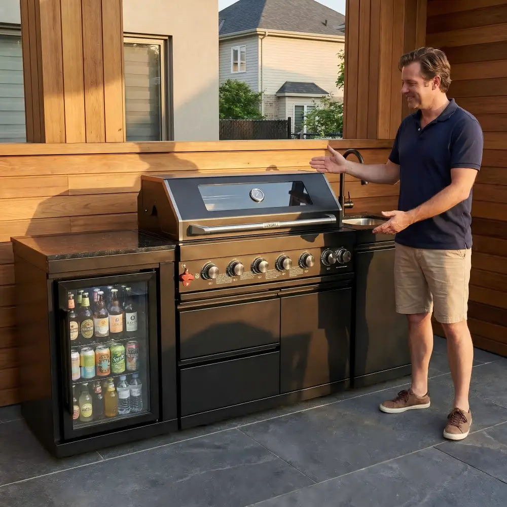 6-Burner Stainless Steel Propane Gas Outdoor Kitchen Barbecue Island Grill by HouseOfZazla