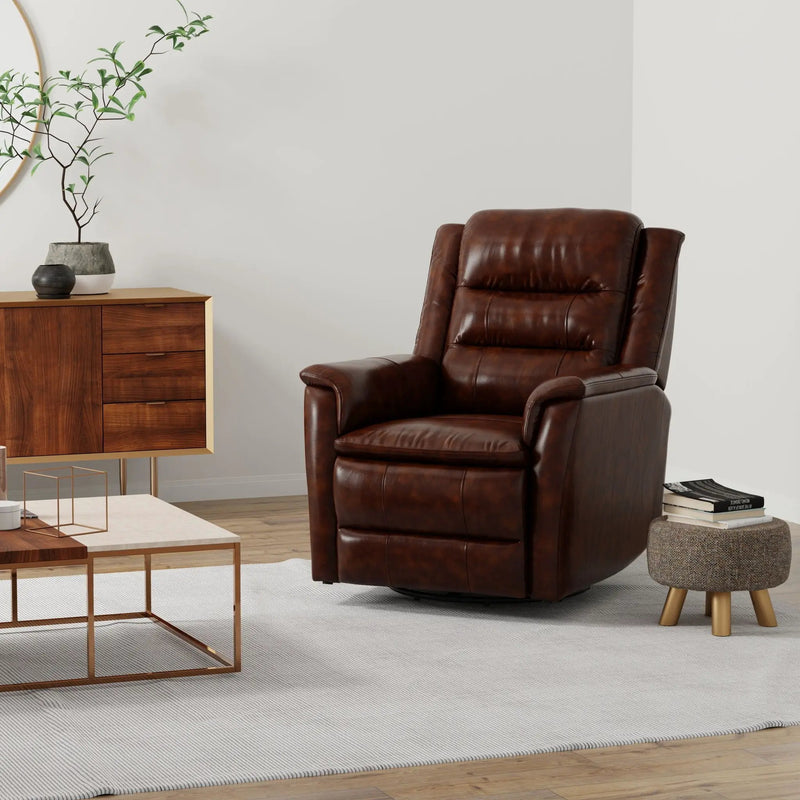 Swivel Recliner With Manual Adjustable Footrest by Unique Piece Furniture