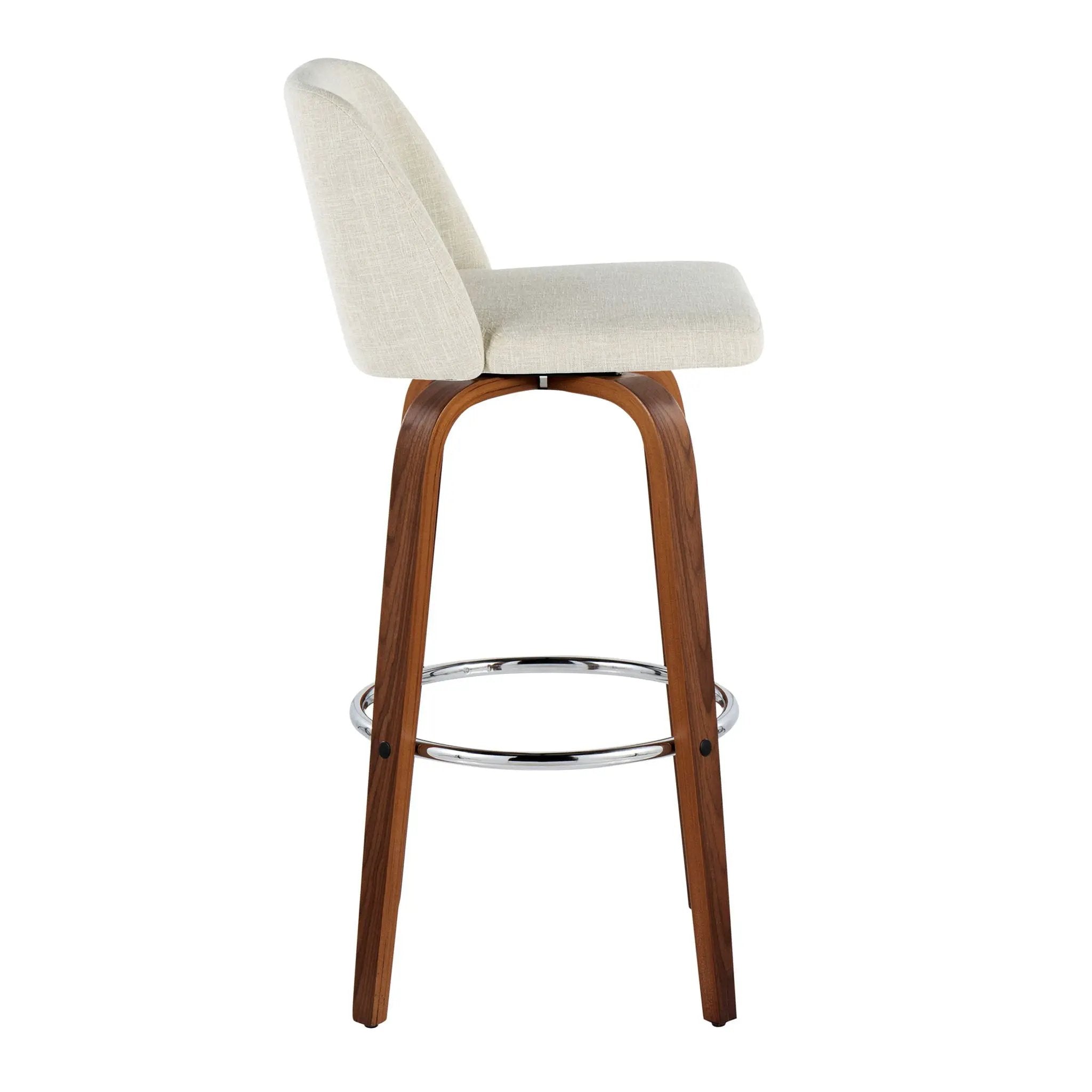 Toriano - Contemporary, Fixed Height Barstool Swivel & Round Footrest (Set of 2) by Unique Piece Furniture