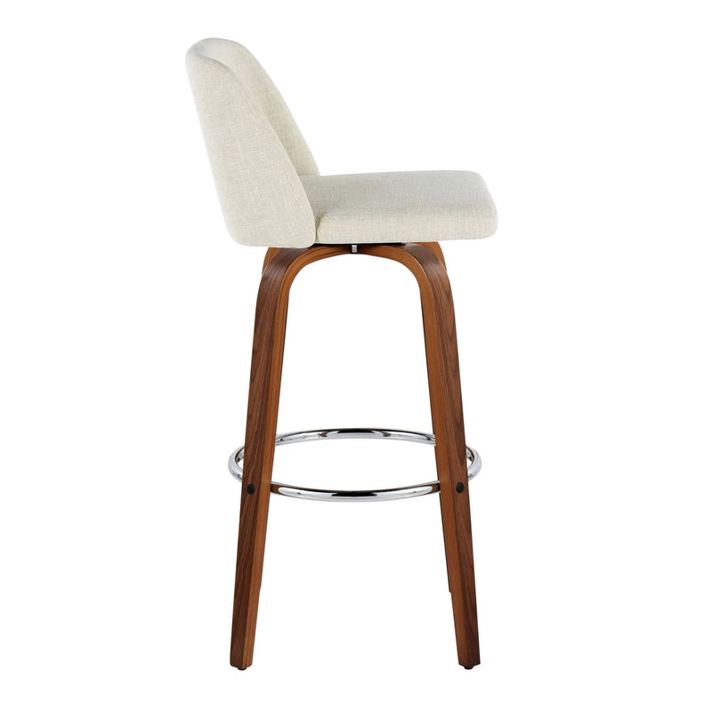Toriano - Contemporary, Fixed Height Barstool Swivel & Round Footrest (Set of 2) by Unique Piece Furniture