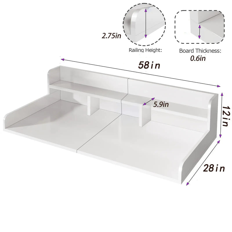 Washer Dryer Countertop with Non-Slip Pads - White by HouseOfZazla