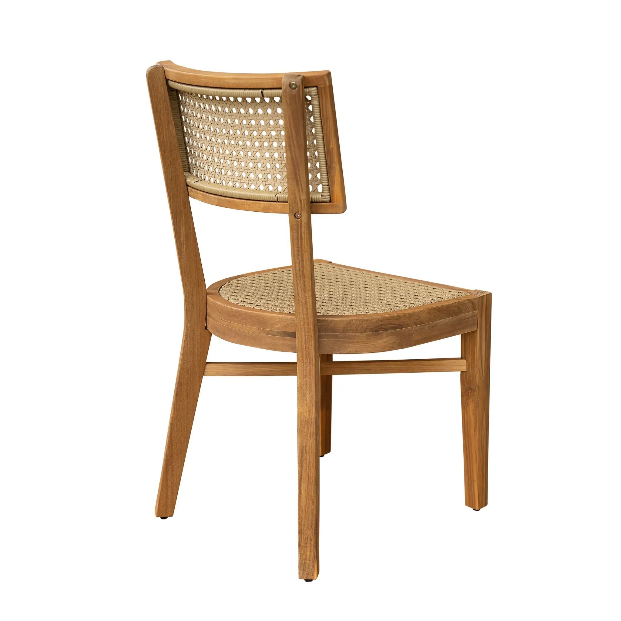 Netro Acacia Wood Dining Chair with Light Brown Wicker by HouseOfZazla