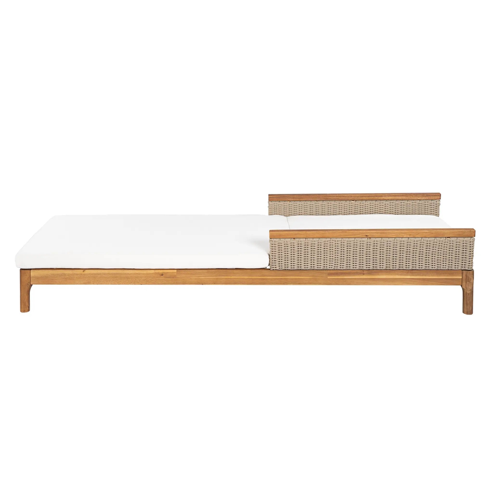 76.8" Solid Acacia Wood Sun Lounger Set of 2 with Cushions by HouseOfZazla