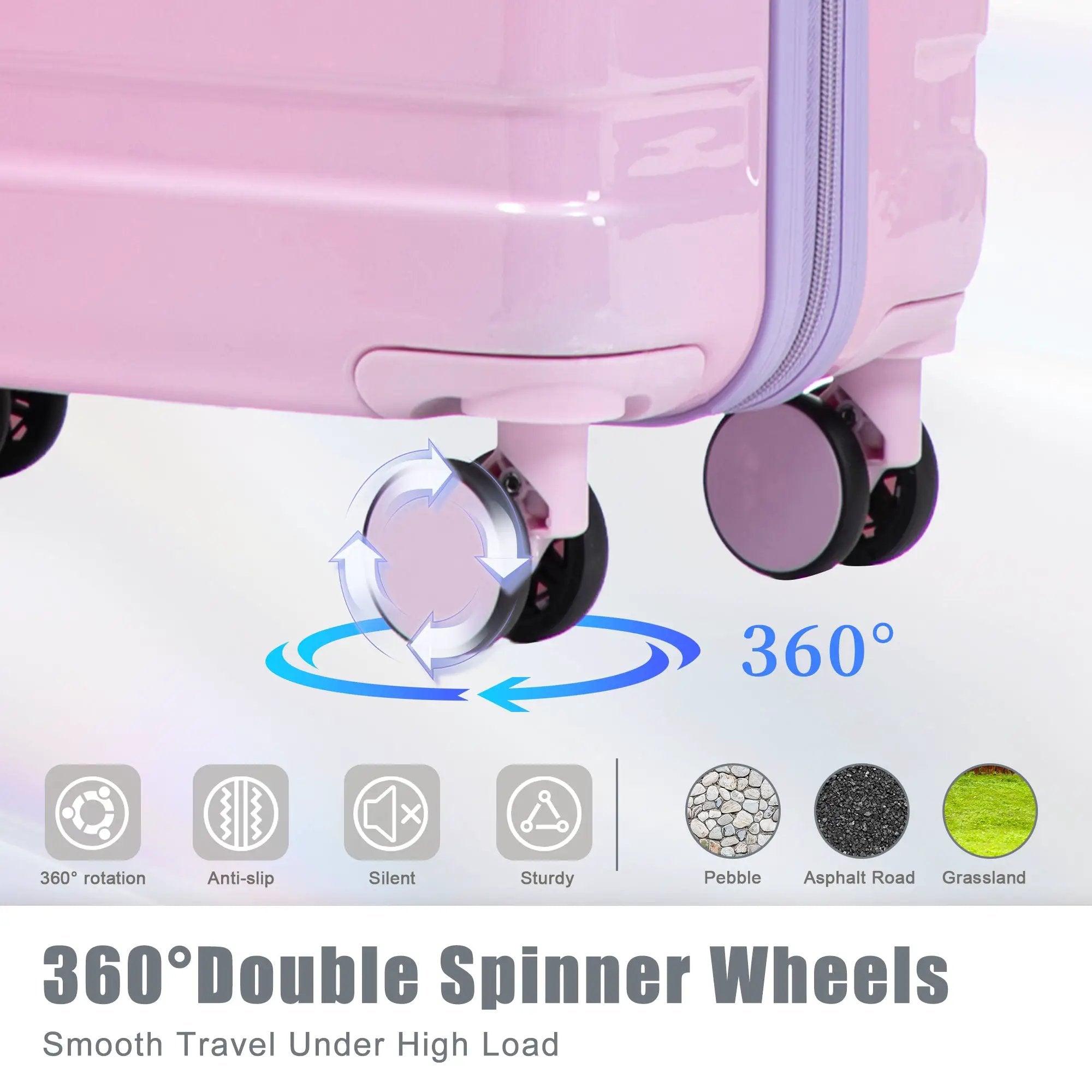 20'/24'/28' 3-Piece PC Spinner Wheel Luggage Set by HouseOfZazla