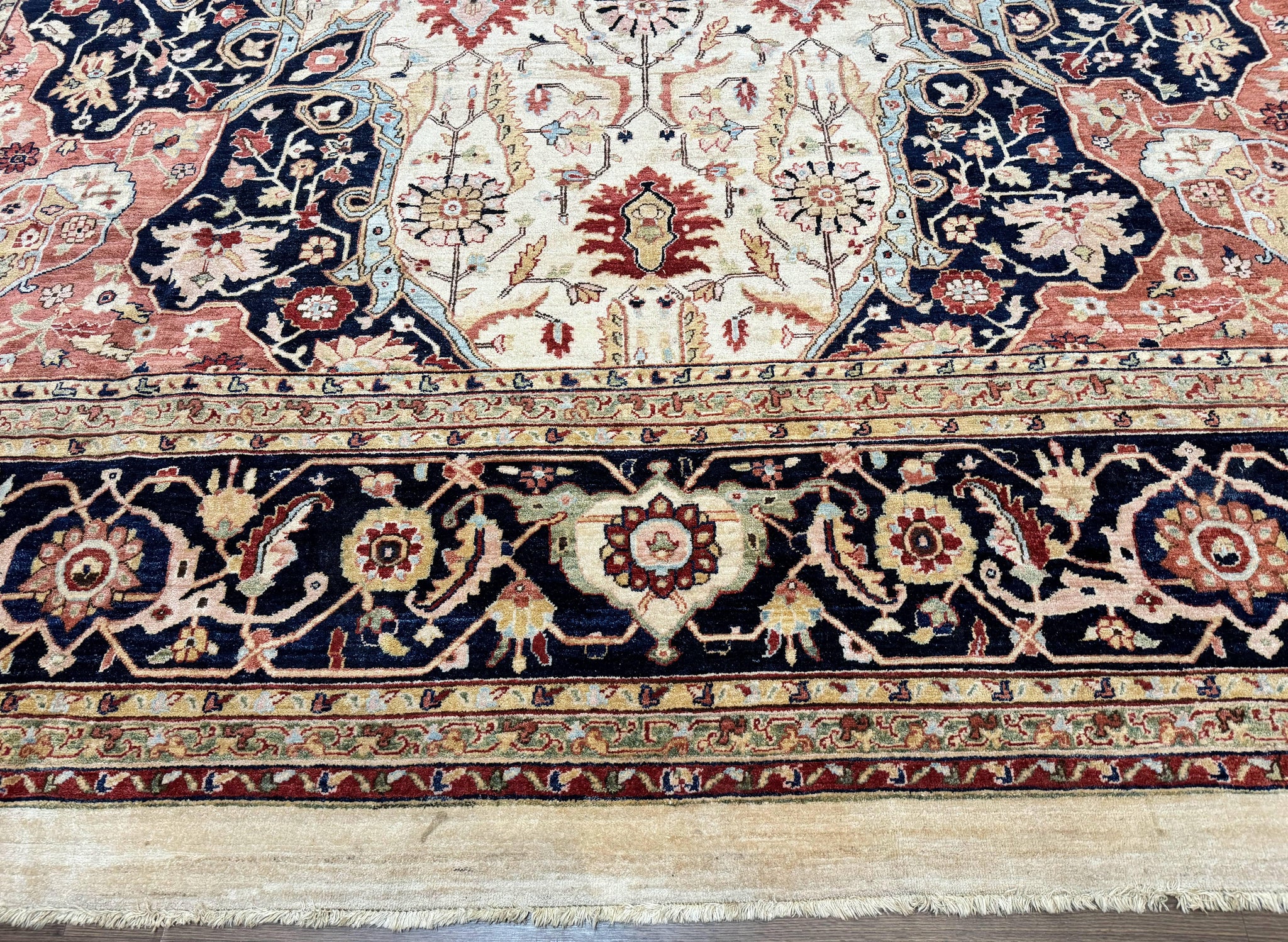 Large Palace Sized Stark Carpet 13x19, Traditional Wool Handmade Rug, Beige by Jewel Rugs