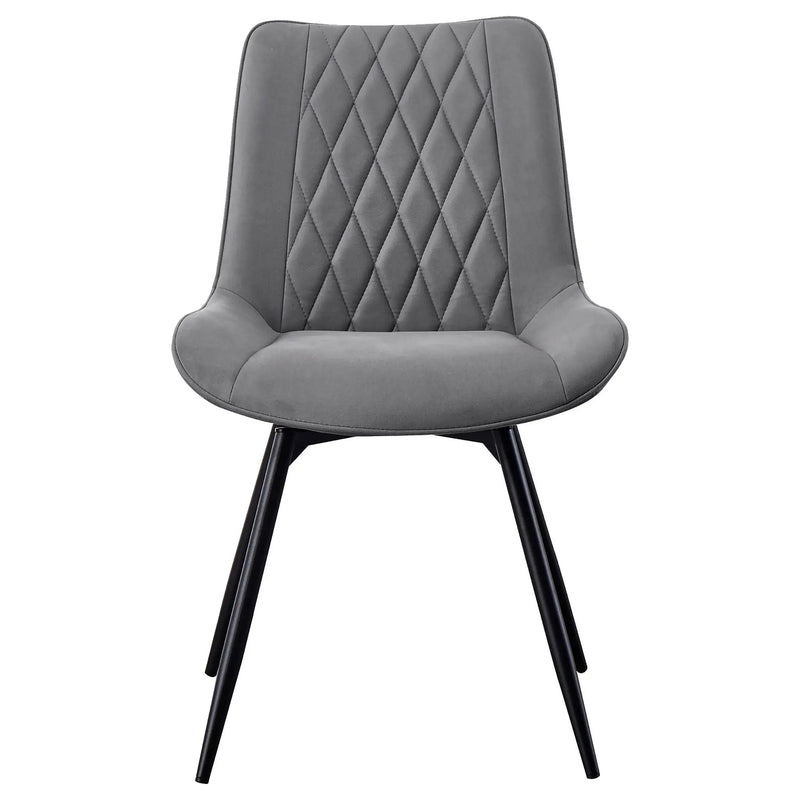 Diggs Upholstered Swivel Dining Side Chair Grey (Set of 2) by Unique Piece Furniture