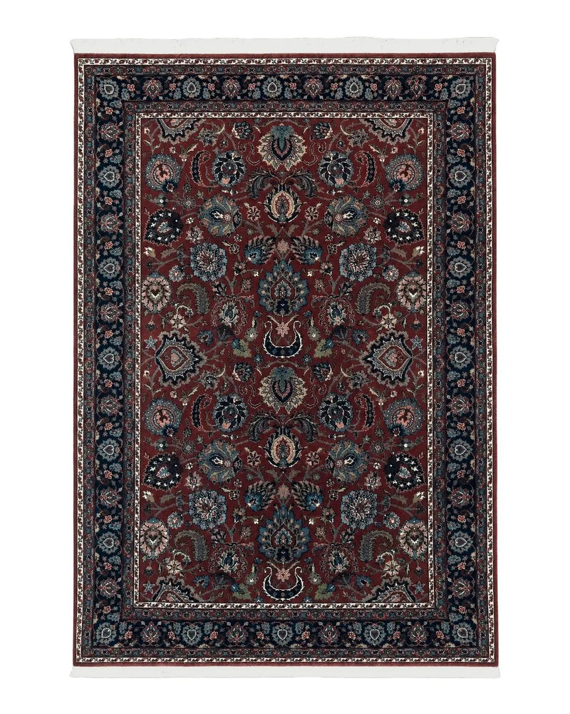 Indo Persian Rug 5x7, Vintage Traditional Floral Carpet, Burgundy and Navy Blue by Jewel Rugs