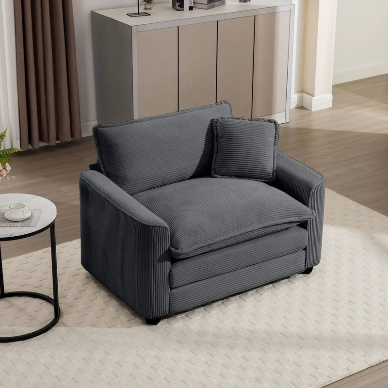 Modern Classic Fabric Single Chair Deep Seat Sofa With Pillow by Unique Piece Furniture