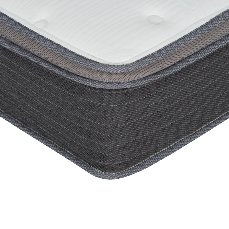 12'' Hybrid Mattress In A Box, Plush Gel Memory Foam Mattress Top With Pocket Coil Base - Gray / White - Queen by HouseOfZazla