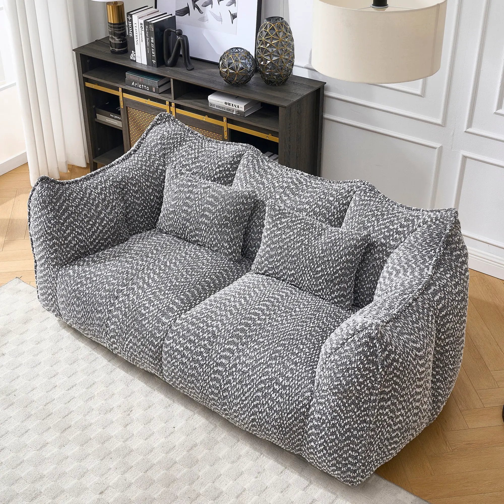 Comfortable Dual Beanbag Chair With High Resilience Foam Core For 2 People by HouseOfZazla