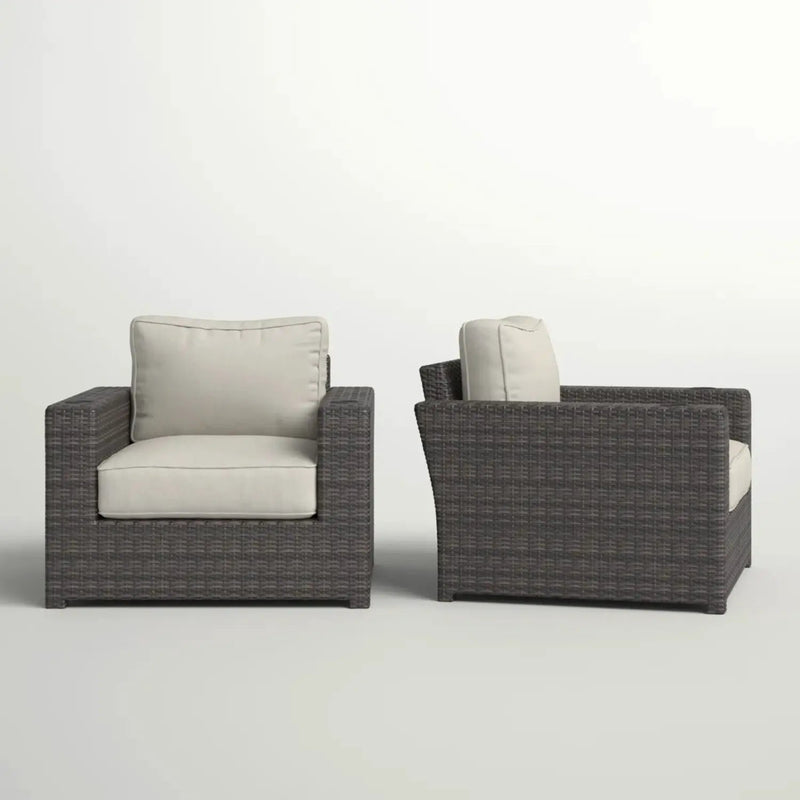 Outdoor Armchairs With Cushions (Set of 2) - Espresso / Gray by HouseOfZazla