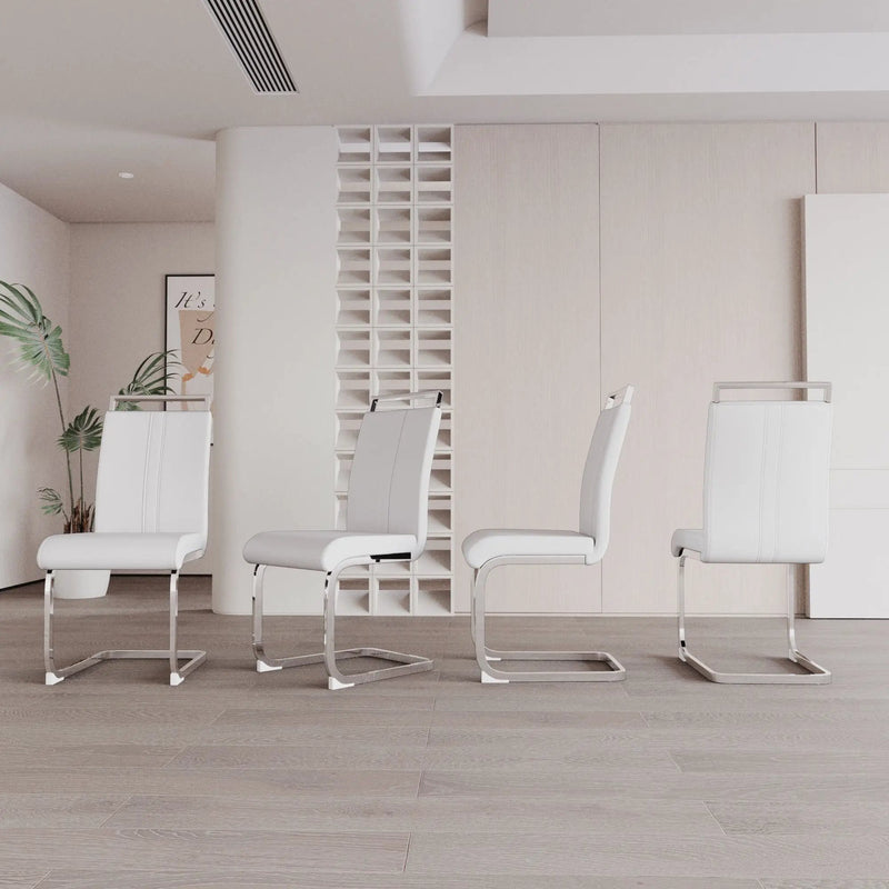 Modern Dining Chairs With Padded Seat, High Back