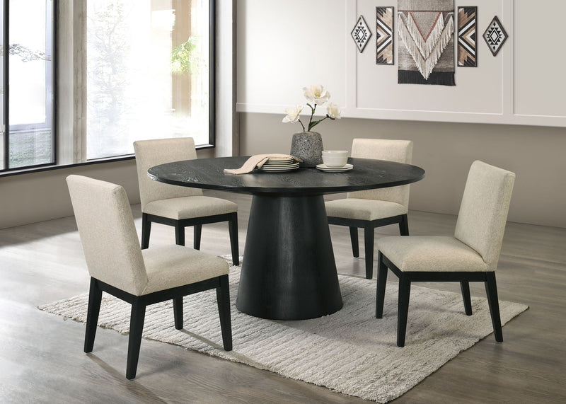 Froja - 5 Pieces Dining Room Set - Beige / Black by HouseOfZazla