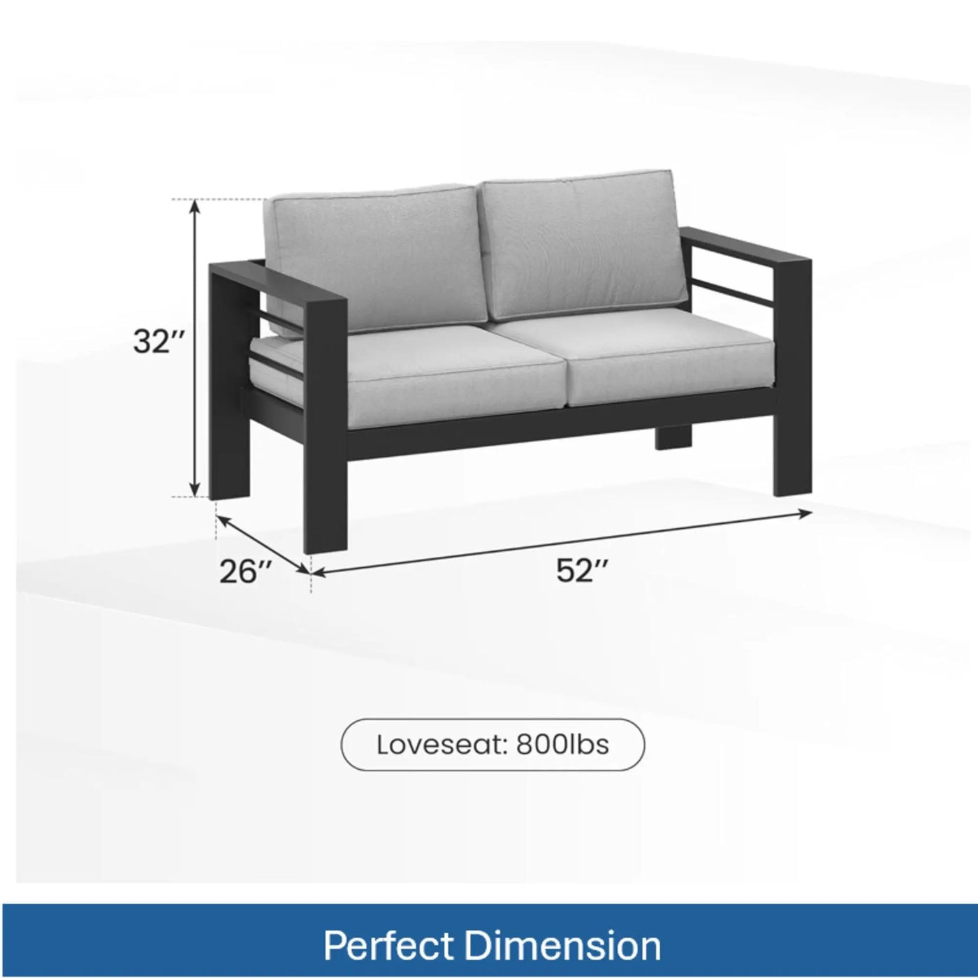All-Weather Patio Loveseat With Thick Cushions by HouseOfZazla