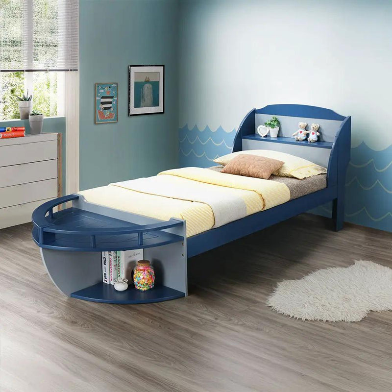Neptune II - Twin Bed - Gray / Navy by Unique Piece Furniture