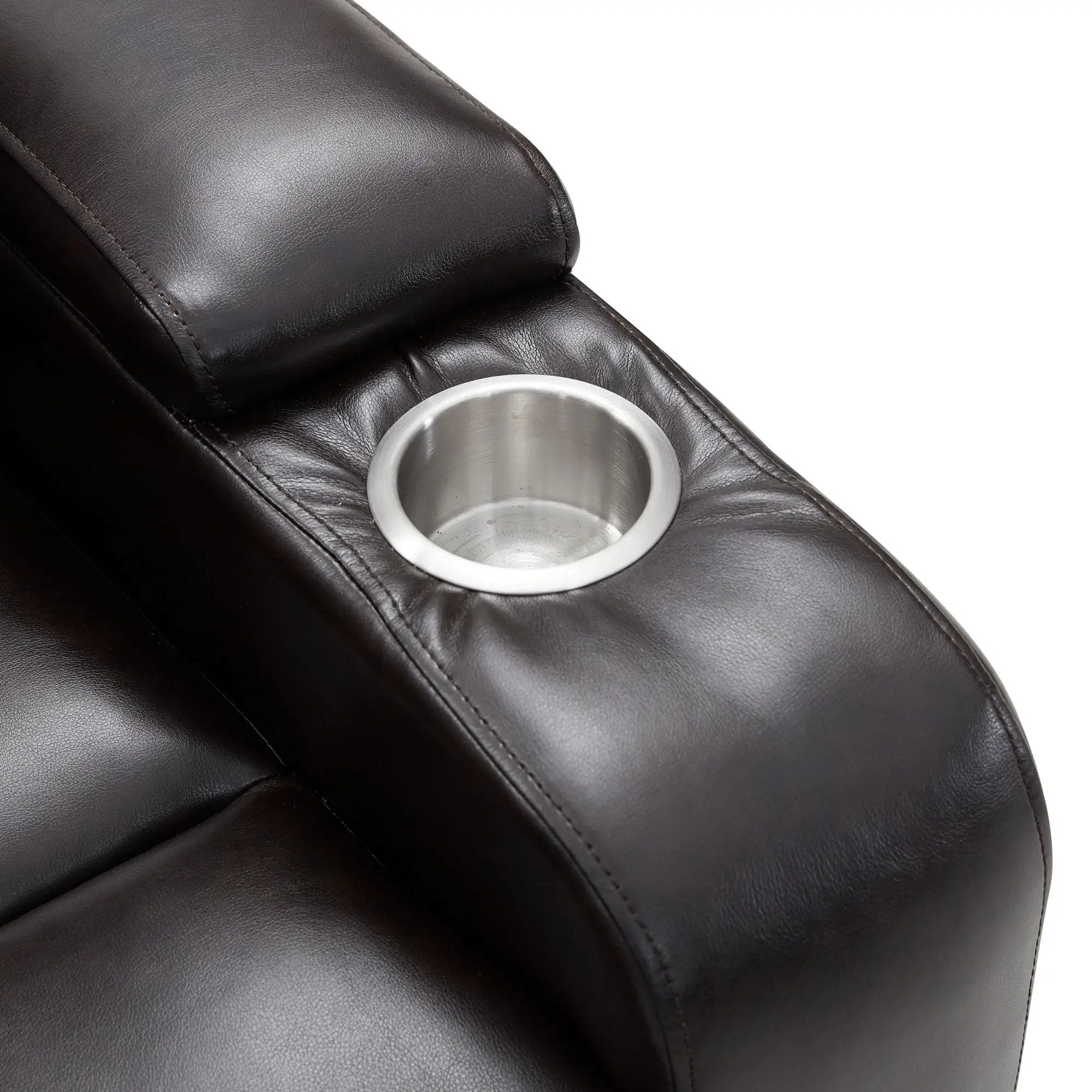 Power Motion Recliner With USB Charging Port And Hidden Arm Storage 2 Convenient Cup Holders Design And 360 Degree Swivel Tray Table by HouseOfZazla