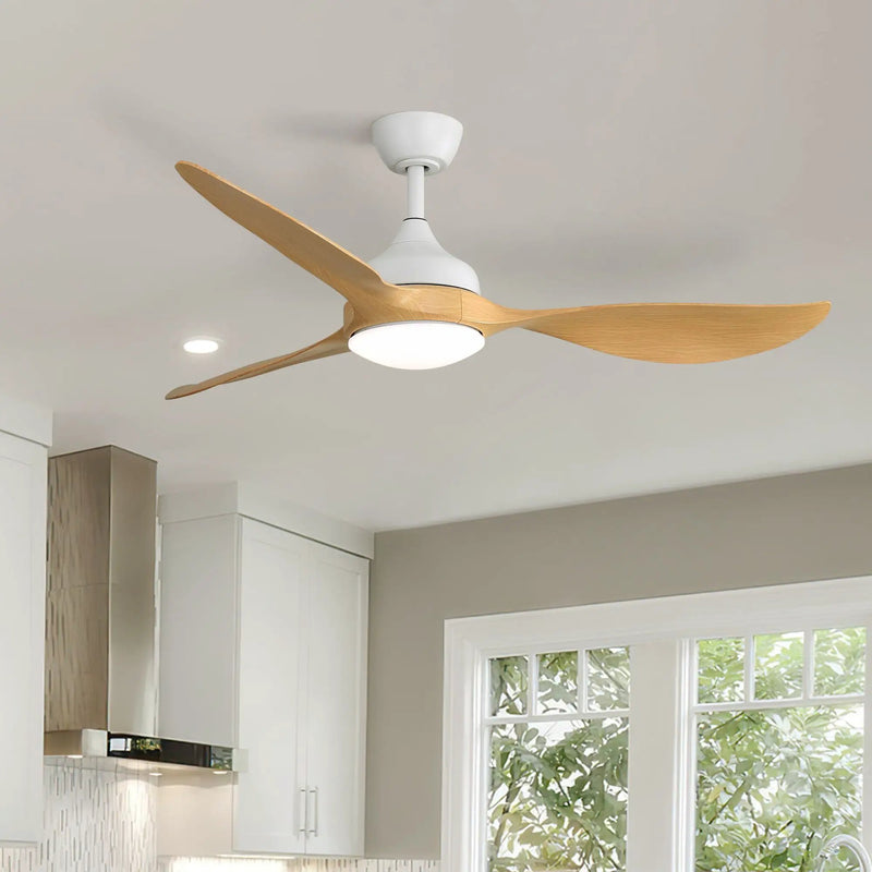 Modern Ceiling Fans Dimmable LED Light Quiet DC Reversible Motor For Indoor & Outdoor - White by Unique Piece Furniture