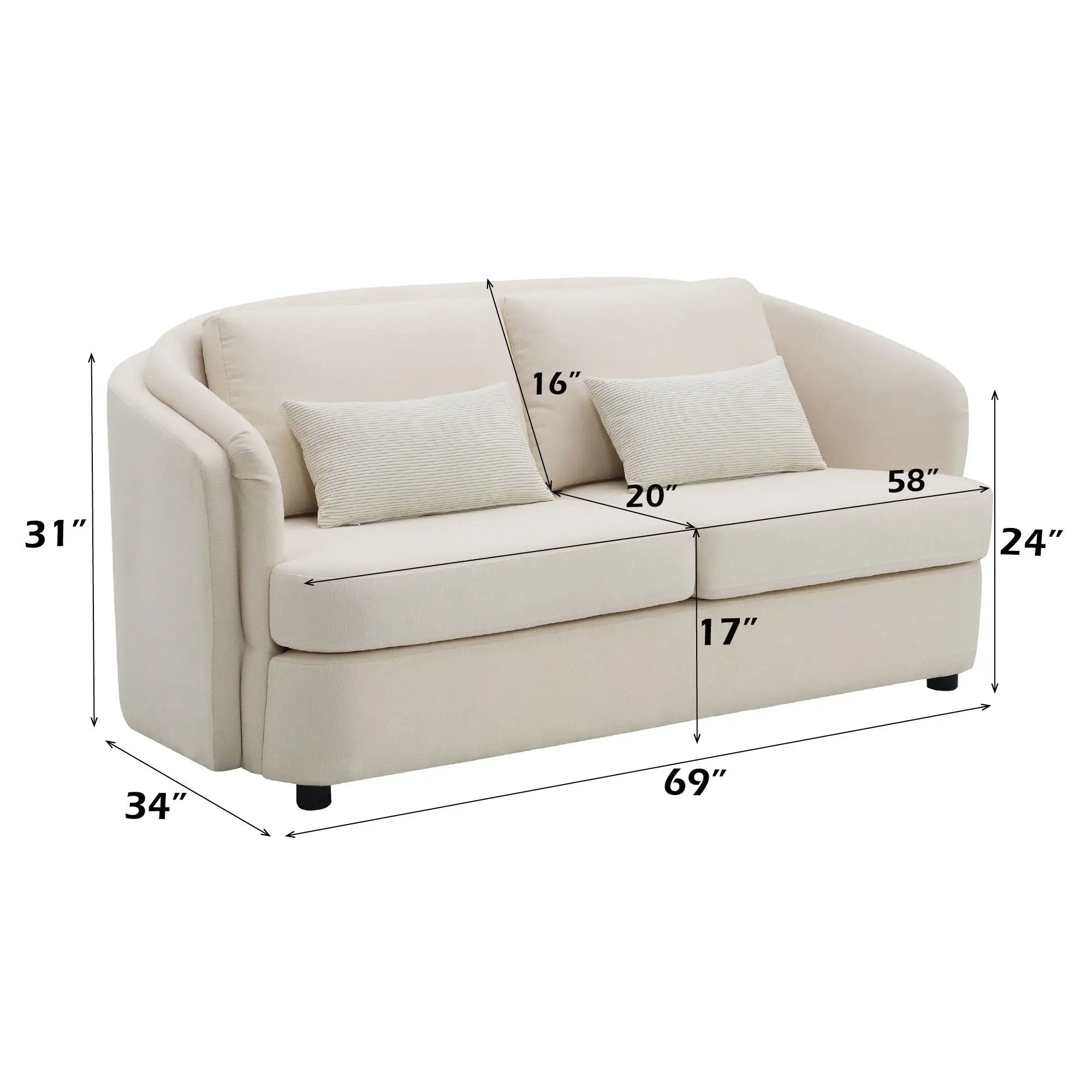 Mariko - 3 Piece Living Room Set Sofa Loveseat Chair - Beige by Unique Piece Furniture